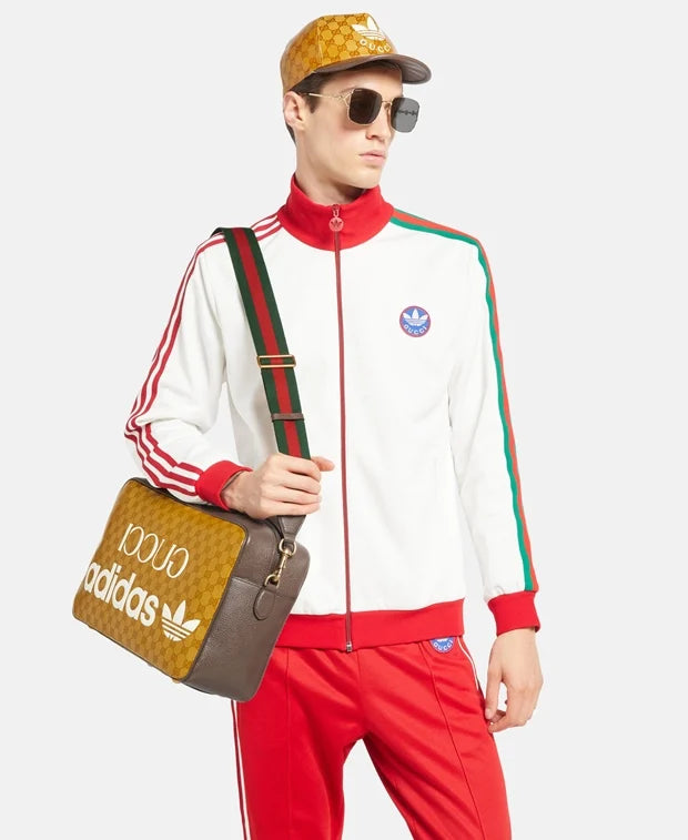Adidas X Gucci Sac à bandoulière en cuir Marron