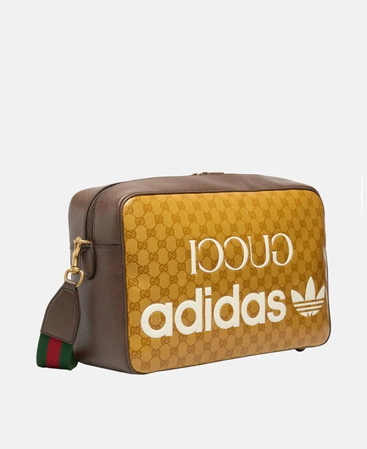 Adidas X Gucci Sac à bandoulière en cuir Marron